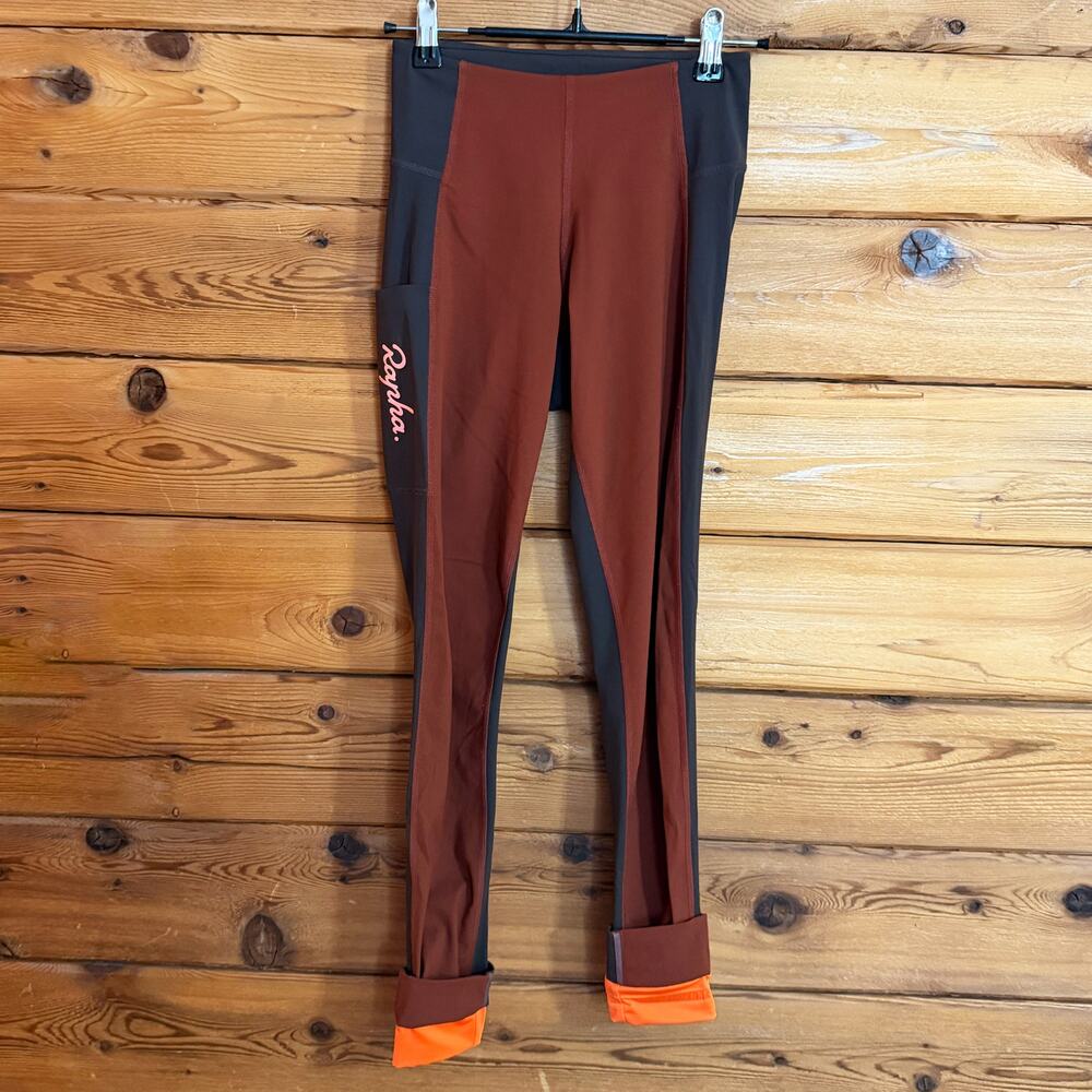RAPHA Women’s Size XS Commuter Leggings 7/8 Recycled Pocket 2 Tone Maroon Brown